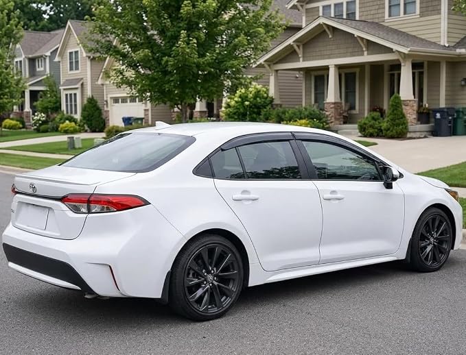 2019-2026 Tape-On Rain Guards for Toyota Corolla Sedan Side Window Visor Deflectors L LE SE XLE XSE FX Hybrid, Durable Tinted Vent Shades 2020 2021 2022 2023 2024 2025