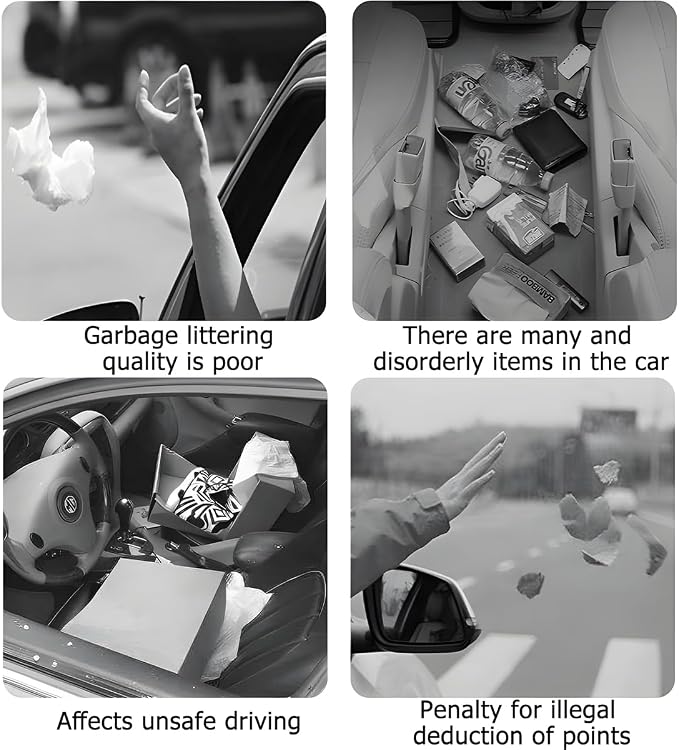 Car Seat Side Storage Pocket, Leather Hanging Foldable Multifunctional Vehicle Front Door Back Organizer Box, Waterproof Auto Interior Organizing Container, Universal fit(Brown)