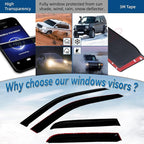 4pcs Front+Rear Smoke Sun/Rain Guard Outside Mount Tape-On Window Visors Compatible with 97-17 Expedition 98-17 Navigator