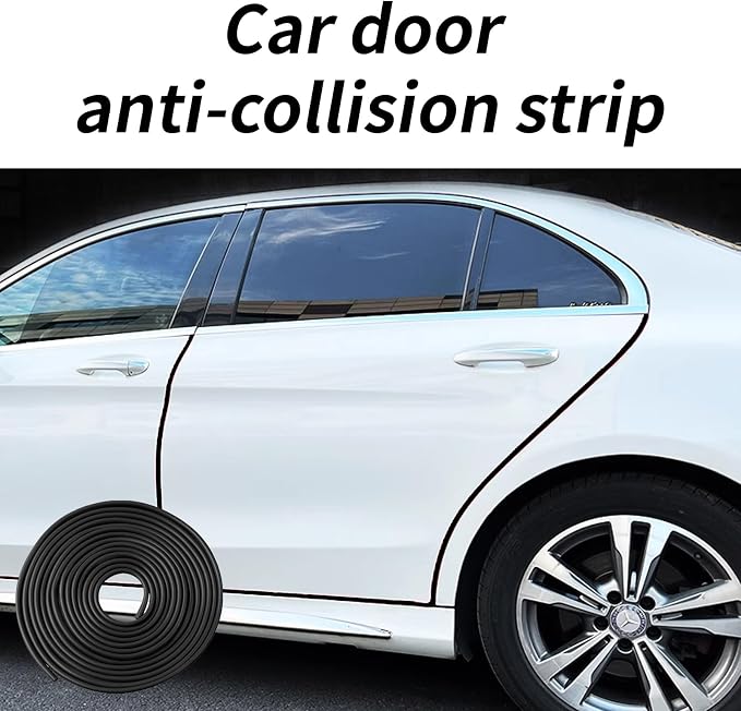 16.3ft Black Car Door Edge Protectors, Door Edge Guard, U-Shaped Rubber Edge Trim Car Door Protector,Suitable for Most Cars, Trucks, Suvs（Black 16.3ft