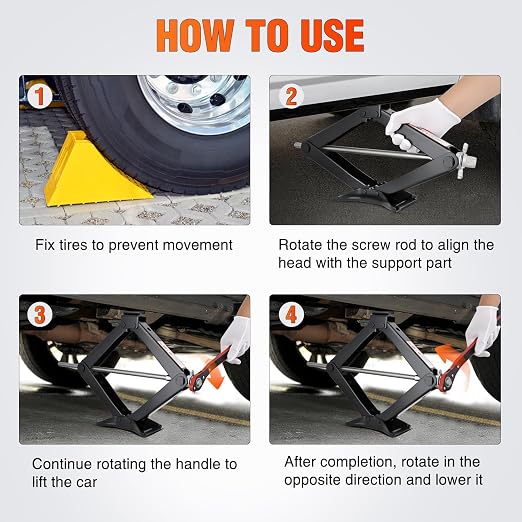 Scissor Jack for Car 2 Ton(4409 lbs), Heavy Duty Steel Scissor Lift Jack Car Kit with Ratchet Wrench for Sedan SUV MPV Tire Changing, 3.9''-15.7'' Lifting Range Portable Small Jack Black