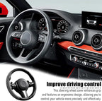 2PCS/Set Car Steering Wheel Cover, Leather Segmented Anti-Slip Automotive Wheel Protector, Soft Breathable Vehicle Steering Protection Covers, Universal Interior Accessories (Gray)