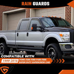Rain Guards Fit for 1999-2016 Ford F250 F350 F450 F550 Super Duty SuperCrew Cab, Tape-On Side Window Deflector Durable Sun Rain Guard Black 4 PCS