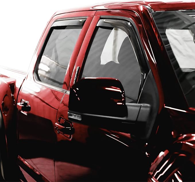 Voron Glass in-Channel Extra Durable Rain Guards for Ford F150 Raptor 2017-2020 SuperCrew, Window Deflectors, Vent Window Visors, 4 Pieces - 200288