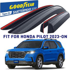 Goodyear Shatterproof Window Deflectors for Honda Pilot 2023-2026, Tape-on Rain Guards, Window Visors, Vent Deflector Visor, Car Accessories, 4 pcs. - GY008783