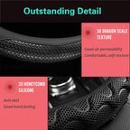 Small Size Steering Wheel Cover Great Grip with 3D Honeycomb Anti-Slip Design, 14 Inch (All Black)