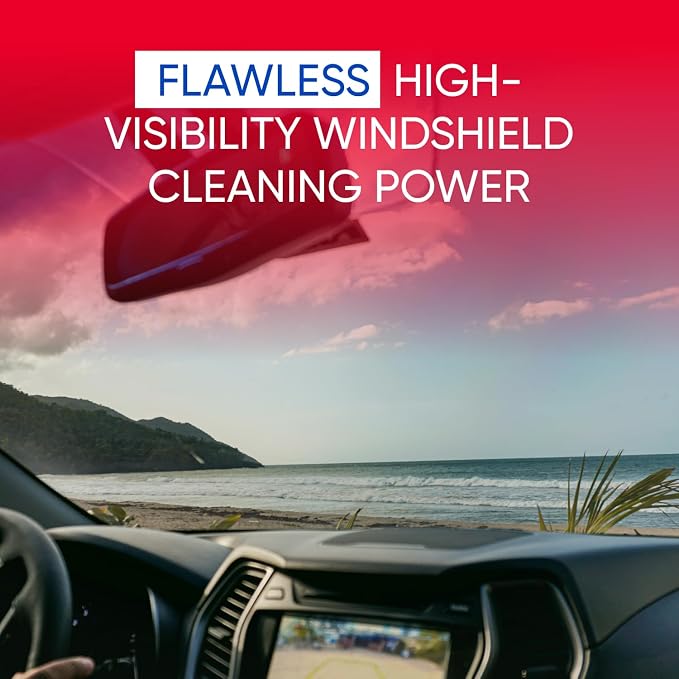 Windshield Washer Fluid Ready to Use Formula - 1 Gallon, Pre-Mixed, Streak-Free Cleanliness, 2-In-1 Removes Bugs & Tar