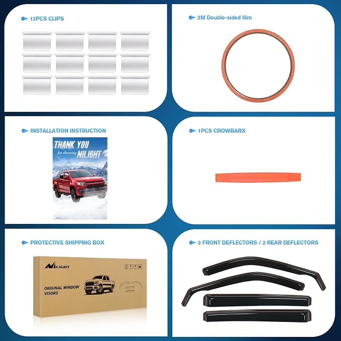 Side Window Deflectors for Ford Explorer 2020 2021 2022 2023 2024 2025 2026 Window Visors Rain Guards, Vent Shade for Fresh Air, Rain & Snow Protection, Wind Noise Reduction-4PCS