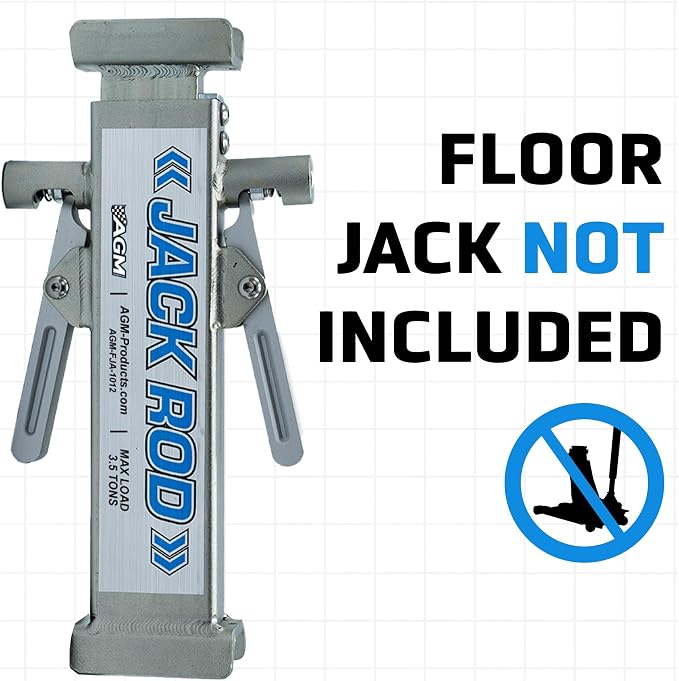 AGM Jack Rod, 3.5 Ton Dual Lever Locking Support Bar for Floor Jacks, Jack NOT Included, 14" Travel, 3.7 lb, Compact Jack Stand Alternative for Cars, SUVs, EVs, Safer, Vehicle Support