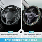 Elastic Steering Wheel Cover Car Accessories Cute Universal 15 Inch Absorbing Sweat Non-Slip Breathable for Woman - Flower