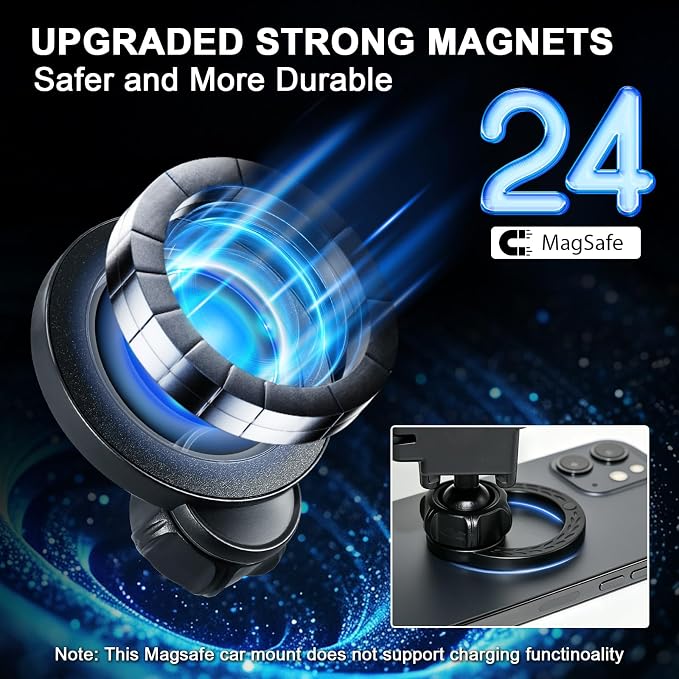 MagSafe Dual-End Car Phone Holder for Toyota RAV4 2026 Accessories | 12.9-Inch Screen Fixed Clip, 2026 RAV4 Cell Phone Holder, 360° Hands-Free Strong Magnetic Phone Mount, Not Block Air Vent