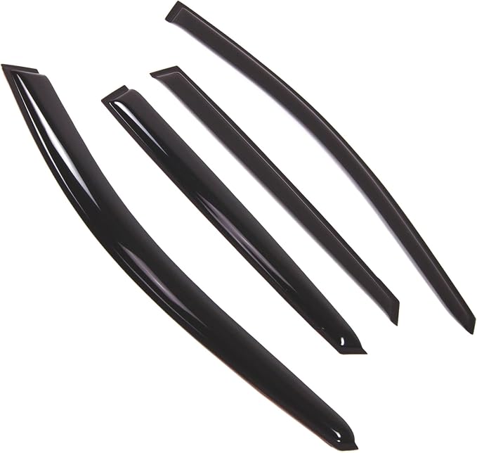 WD2-700 Dark Smoke 4 Pcs Set Window Visor (Outside Mount) Deflector Rain Guard Compatible with 2005-2009 Kia Spectra5