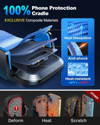 【85+LBS Strongest Suction & Military-Grade Ultimate Car Phone Mount【Patent & Safety Certs】 Cell Phone Holder for Dash Windshield Vent for iPhone 17 Pro Max Automobile Accessory Kits,Light Blue