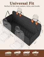 Dog Car Seat Cover for Back Seat, Waterproof Back Seat Extender for Dogs, Dog Car Hammock with Mesh Window, Nonslip Pet Seat Protector for SUV Truck Travel