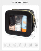 Small Clear Makup Bag, Clear Cosmetic Bags with Zipper Waterproof Small Travel Cosmetic Case Cute Make Up Pouch Mini Car Essentials for Women Travel Car Organizer