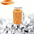 Upright Car Chapstick Holder, Bling Insulating Lip Balm Holder,Rhinestone Car Accessories for Women Interior,Suitable for Most Vehicles. (Orange)