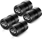 Tire Valve Stem Caps, Compatible with Infiniti Series Stem Cap Universal Car Air Cover Car Accessories for Cars, SUV, Truck, Motorcycles 4pcs （Black）