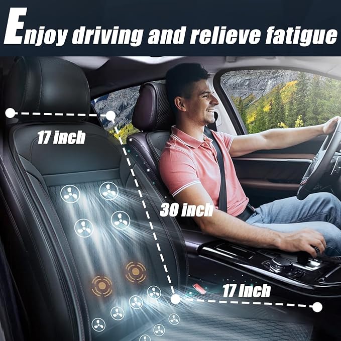 3 in 1 Cooling Car Seat Cover with Massage,Cooling Car Seat Cushion Front Seat Universal 12V Cooling Seat Cover for Car, SUVs (Warm,Cooling&Massage-6)