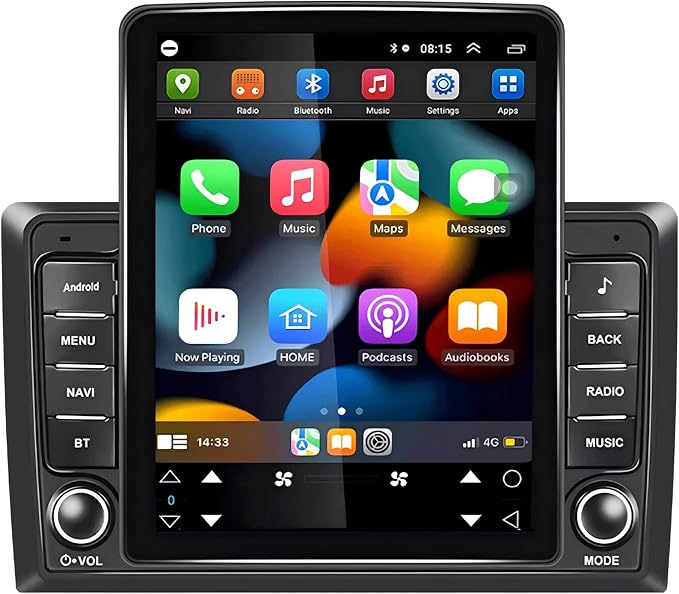 9.7" Android 13 Car Stereo w/Wireless Carplay Android Auto fit for Dodge Durango 2004 2005 2006 2007 2008 2009 2010 Double Din Car Audio Receiver w/WiFi GPS Bluetooth AHD Backup Camera Mic