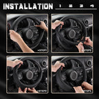 Car Steering Wheel Cover for Prius Civic Model 3 Model Y Camaro, Small Size 14-14.25 inch, Black Microfiber Leather