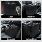 Car Trash Can, Leak-Proof Waterproof Trash Bin Collapsible Portable Auto Garbage Bag Large Capacity Trashcan Storage Bag Multipurpose Car Organizer Hanging (Black)