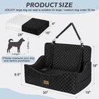 Dog Car Seat for Medium/Large Dogs - Reversible Dual-Sided Travel Dog Car Bed with Memory Foam, Washable Pet Booster Seat for Do gs up to 55 lbs or 2 Small Dogs, 2 Safety Leashes, Black