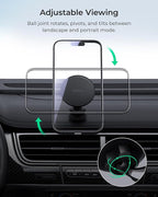 iTap 3 Magnetic Flush Mount Car Mount Phone Holder with Magnetic Ring Adapter. Compatible with iPhone, Samsung Galaxy, Google Pixel, Huawei, LG, and All Qi Compatible Smartphones