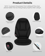 Vibration Back Massager with Heat, Heated Massage Chair Pad, Massage Seat Cushion, Chair Massager pad, seat Warmer 5 Vibrating Modes & 2 Heat Levels, Ideal Gifts for Men Women