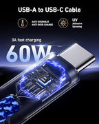 USB C to C Cable Fast Charging 6FT, 2Pack USB Type C Cable for Car Durable Braided iPhone USB C Charger Cable USBC to USBC Cord for iPhone 17/16/15/Pro Max/Plus, Samsung Galaxy S23 and More-Blue
