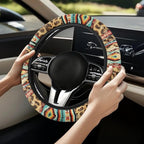 Car Steering Wheel Cover Universal 15 Inch Auto Accessories Car Interior Decoration for Women Men Fit SUV Sedan Van Truck, Vintage Aztec Leopard Print