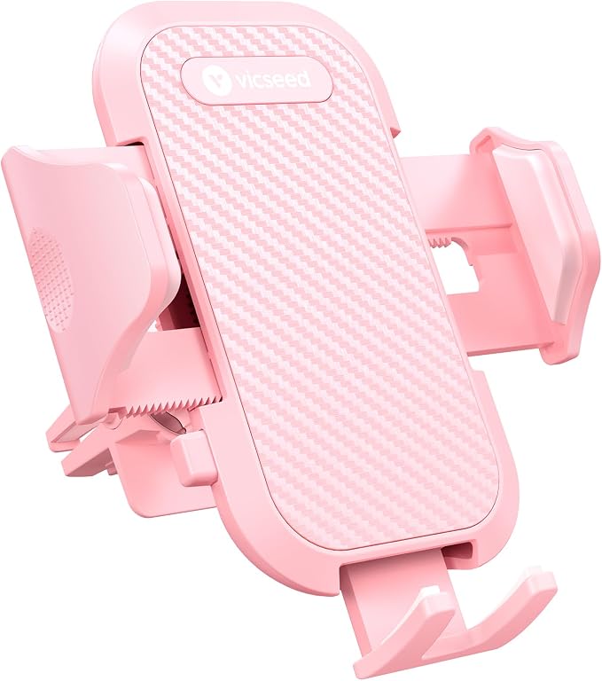 Ultra Stable Pink Phone Holders for Your Car [Never Fall Off & Break] Universal Vent Cell Phone Mount for Car Easy Clamp Automobile Cradle for iPhone 17 Pro Max 16 15 14 Car Accessories Women