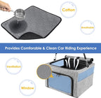 Dog Booster Car Seat, Reinforce Metal Frame Safe Pet Car Seat with Seatbelt & Waterproof Pee Pad & Top Cover | Portable Collapsible Puppy Carrier Bag | for Small Dogs Cats (with Soft Pad)