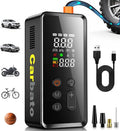 Tire Inflator Portable Air Compressor, 150PSI Cordless Air Pump for Car Tires with Digital Dual Values Display, Auto Shut Off & LED Emergency Light, Smart Air Pump for Car, Motorcycle, Bike, Ball