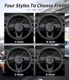 Deer Route Custom-Fit for Acura Steering Wheel Cover, Premium Leather Car Steering Wheel Cover with Logo, Non-Slip, Breathable, for Acura Accessories (B-Style,for Acura)