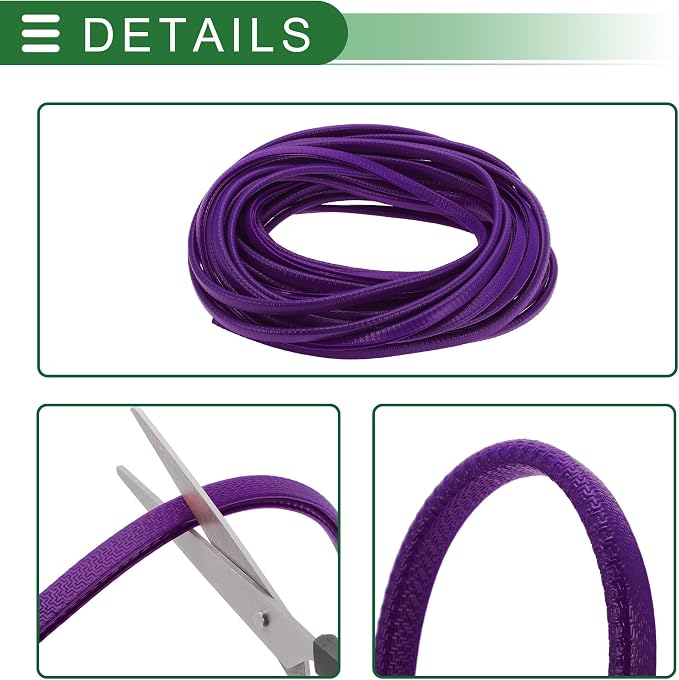 Universal Car Door Edge Protective Sealing Strip U-Type Door Scratch Protection Guard, 49.21ft 15m, Anti-scratch Collision, PVC Iron, Purple