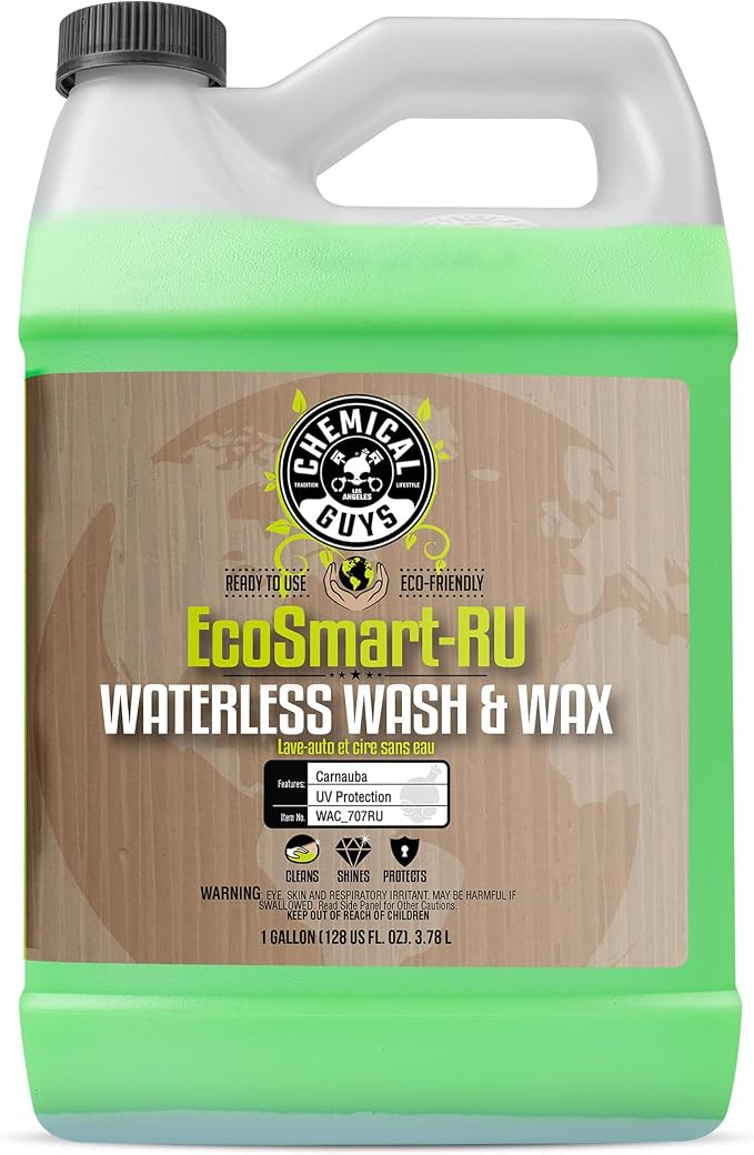 WAC_707RU EcoSmart Waterless Car Wash & Wax Ready To Use, Safe for Cars, Trucks, SUVs, Motorcycles, RVs & More, 128 fl oz (1 Gallon)