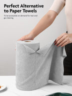 Microfiber Cleaning Cloth Roll -40 Pack, Tear Away Microfiber Towels, 12" x 12", Reusable, Washable, Scratch Free, Ultra Absorbent Dishcloth for for All-Around Cleaning Supplies (Grey)