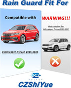 in-Channel Window Rain Guards Fit for Volkswagen VW Tiguan 2018-2024 Rain Guard Extra Durable Side Window Deflectors Window Visor Vent Visors Vent Shades Exterior Car Accessories