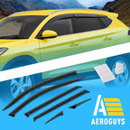 Extra Durable Window Deflectors Tape-On Window Visors Rain Guards Fit for Hyundai Tucson 2016-2021, Sun Visors, Wind Vent for Shades, Exterior Car Accessories - 6pcs. AG0296