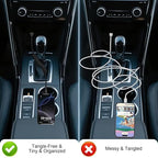 Coiled Car Carplay Charger Fast Charging，[2-Pack, 3Ft] Retractable Braid USB A to USB C Cable for iPhone 17/16/15/Plus/Pro Max/MacBook Pro, Type-C Cord,Black