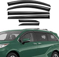 Rain Guards Compatible with Toyota Sienna 2021 2022 2023 2024 2025 2026, Tape-On Extra Durable Side Window Visor Deflectors 2021-2026 Sienna Rain Guard Black 6 PCS