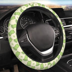 Frog Steering Wheel Cover Anti-Slip and Practical 14.5-15 Inch Universal Car Steering Wheel Cover with 2 Pieces Car Coasters Suitable for Men Women