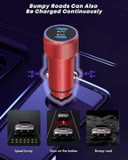 Fast Car Charger for iPhone 16,USB C Charging iPhone 2Pack Dual USB C Port Car Charger Block Cigarette Lighter Adapter Plug with Woven Braided USBC to USBC Cord for iPhone 16/16 Pro/15/iPad(Red)
