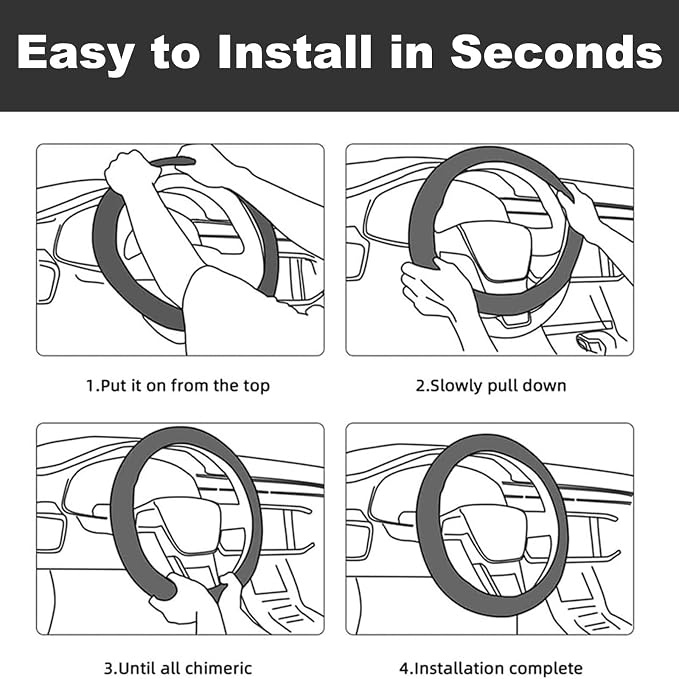 Car Steering Wheel Cover for Women Men, Non-Slip Red Spider Web Steering Wheel Protector, Universal 14"-15" Fit for Cars, SUVs, Trucks (Red Spider Web)