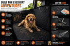 Dog Car Seat Cover for Back Seat - 100% Waterproof Hammock with Side Flaps, Non-Slip Pet Seat Protector, Scratch Resistant Heavy Duty Oxford Fabric, Fits Cars, Trucks & SUVs