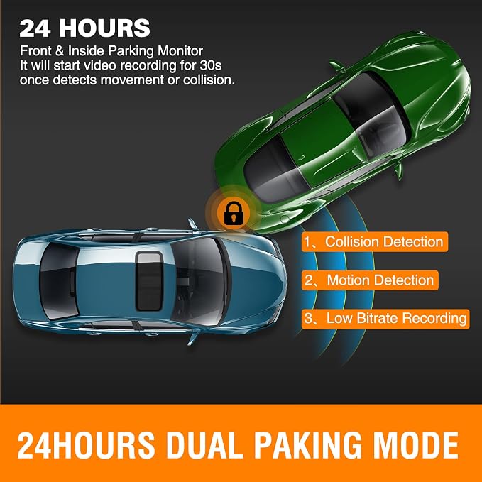 Dash Cam Front and Inside, FHD Dashcams for Cars with 64GB Card Dash Camera for Cars, 1080P Front Dash Cam+1080P Inside Dashcam for Car Dash Camera with IR Night Vision Loop Recording | 1080P Front, 1080P Inside, IR Night Vision, Loop Recording