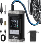 150 PSI Cordless Rechargeable Tire Inflator Portable Air Compressor | Fast Inflation, Digital Gauge, Auto Shutoff, LED Light, One-Click Start, for Car, Motorcycle, Bike, Sports Ball