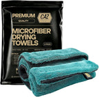 Microfiber Drying Towels (2-Pack) – 1400 GSM Twisted Loop, Large 24"×36" + Medium 16"×24" – Ultra Absorbent, Streak-Free, Scratch-Free Car Drying Towels