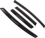 WD2-234 Dark Smoke 4 Pcs Set Window Visor (Outside Mount) Deflector Rain Guard Compatible with 2009-2014 Honda Fit