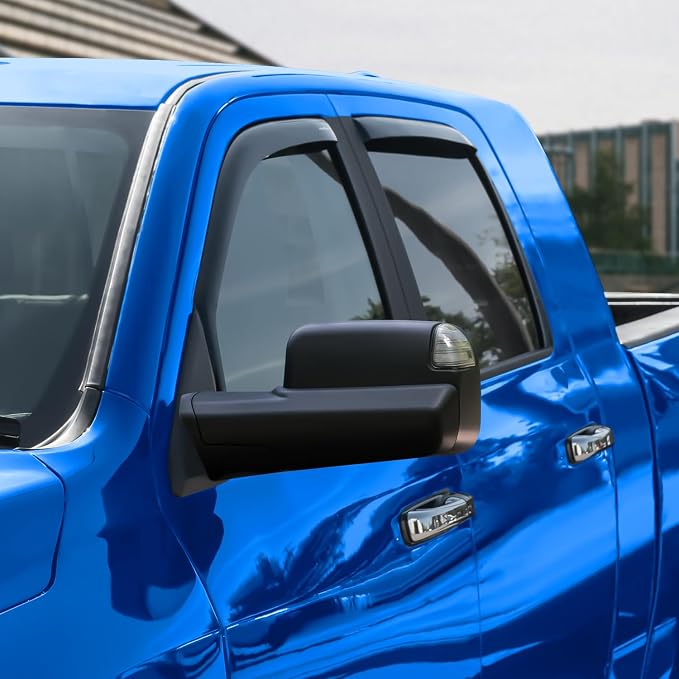 Goodyear Shatterproof in-Channel Window Deflectors for Dodge Ram 2500/3500 2010-2026 Mega Cab, Rain Guards, Window Visors for Cars, Vent Deflector, Car Accessories, 4 pcs - GY007728